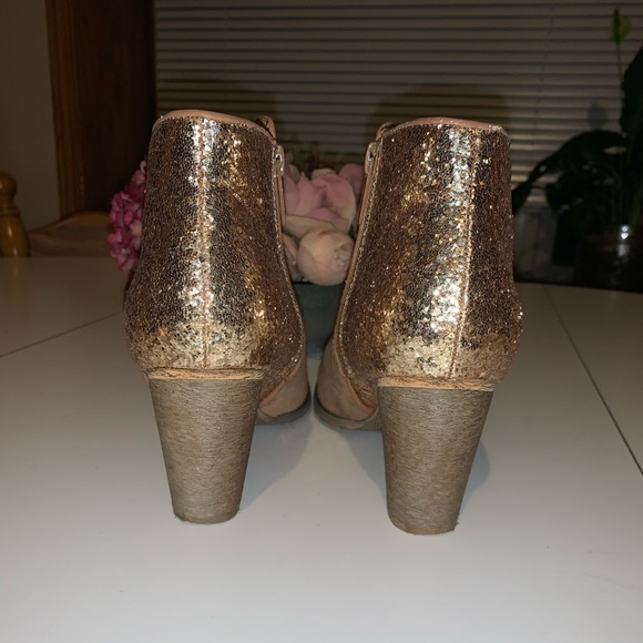 Glitter Embellished Heel Booties Sz 8 - Picture 8 of 12